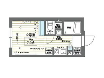 COCOCUBE矢口渡(ワンルーム/3階)の間取り写真