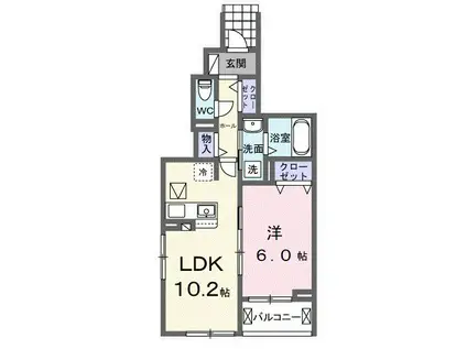 ベル グリシーヌ(1LDK/1階)の間取り写真