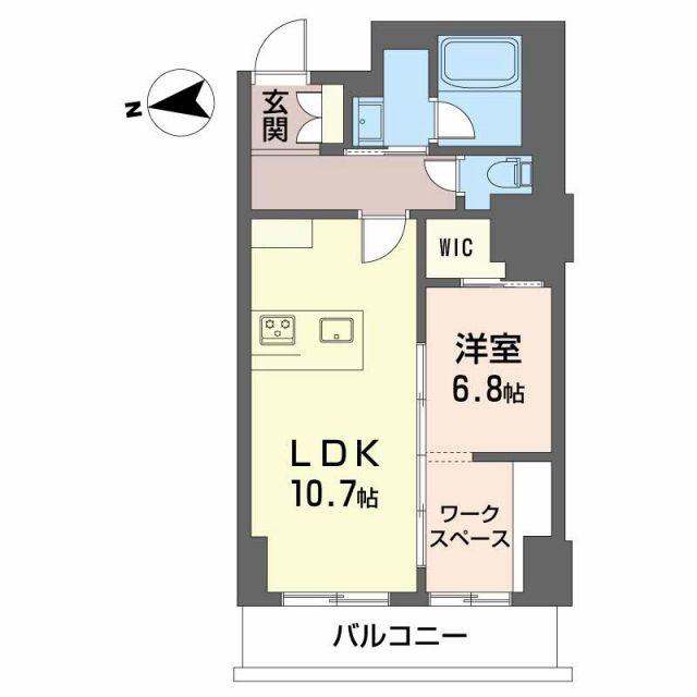 ナナアーク荒町(1LDK/7階)の間取り写真