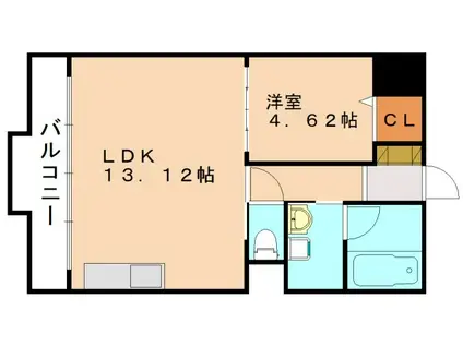 アフレール(1LDK/4階)の間取り写真