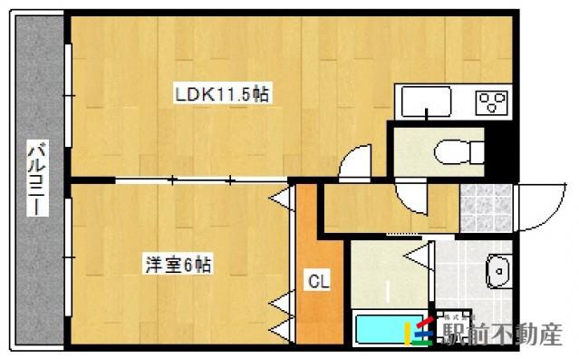 桜レジデンシャル(1LDK/3階)の間取り写真