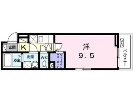 LAID BACK(1K/1階)の間取り写真