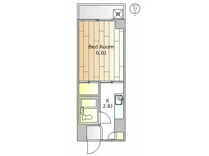 松林堂SK・第2マンション(1K/3階)の間取り写真