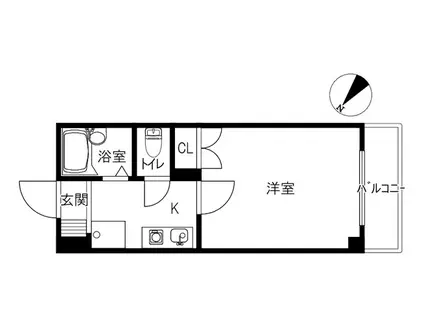 メゾン想い出橋(1K/4階)の間取り写真