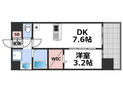 プレサンス東淀川駅前プローシェ(1DK/5階)の間取り写真