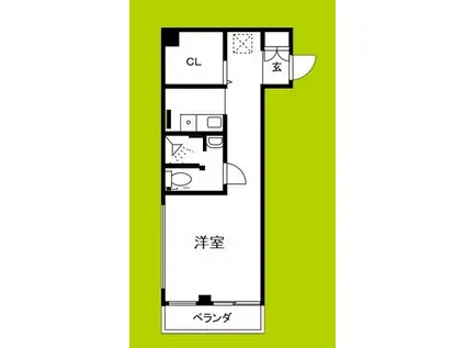 GSハイム内本町(ワンルーム/6階)の間取り写真