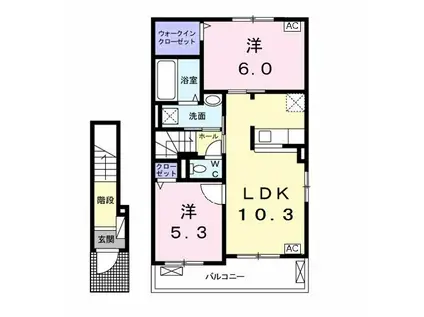 ビッグ フラップI(2LDK/2階)の間取り写真