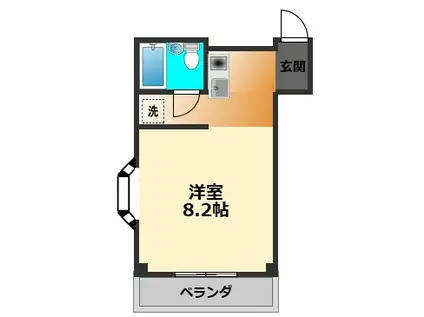 ティアラコート津雲台(ワンルーム/6階)の間取り写真