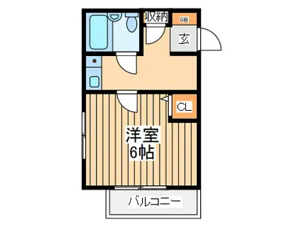 クレッセントK3(1K/1階)の間取り写真