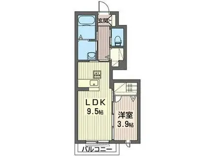 メゾンドフォレスト(1LDK/1階)の間取り写真