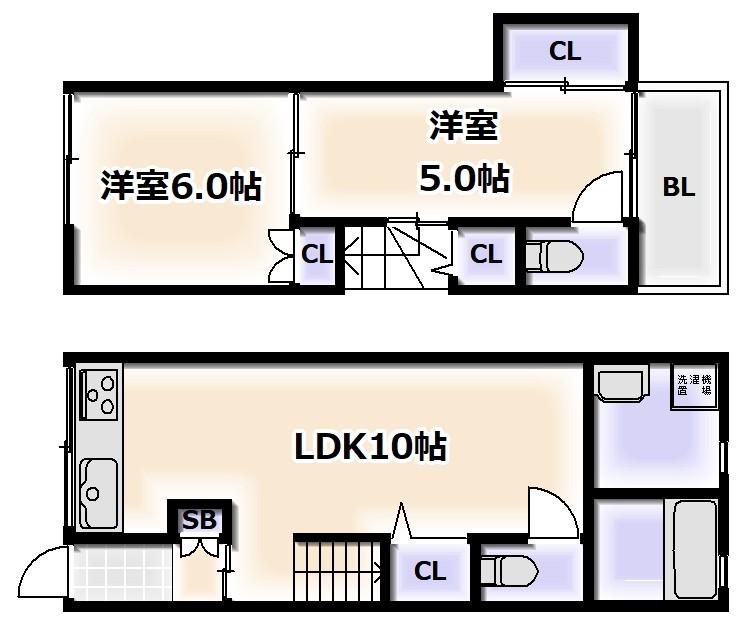 アーバンハイツ(2LDK/1階)の間取り写真