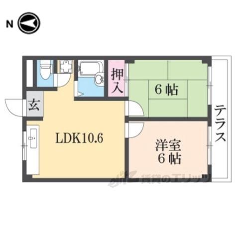 中村ハイツ(2LDK/3階)の間取り写真