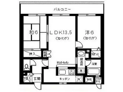 ドルフISHII(2LDK/2階)の間取り写真