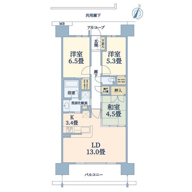 プラウドシティ塚口マークフォレスト(3LDK/11階)の間取り写真
