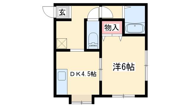 シャトリエI(1DK/1階)の間取り写真