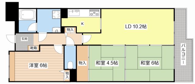 シャルマンコーポ野洲II(3LDK/1階)の間取り写真