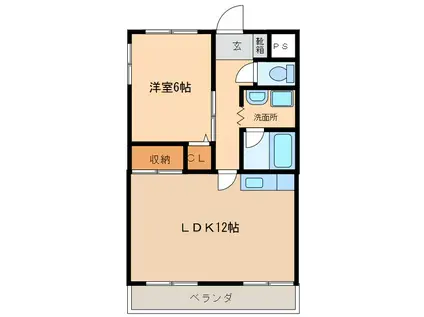 ソフィアケートヨコカワ(1LDK/1階)の間取り写真