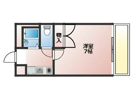 ルミエール蒼(1K/2階)の間取り写真