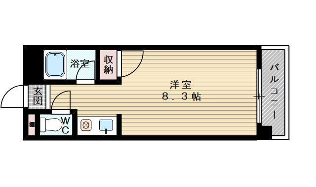 アーバンハイツ佐藤(ワンルーム/2階)の間取り写真