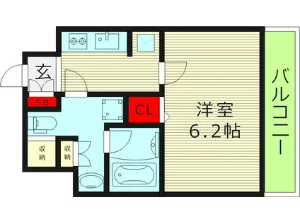 セイワパレス大今里(1K/3階)の間取り写真