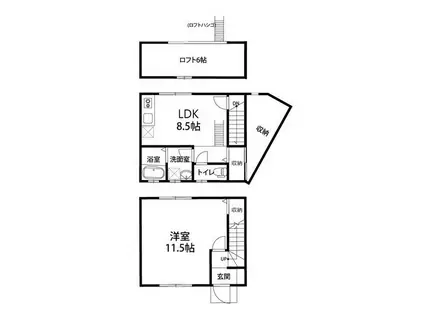 マリーナベイヒルズ(1LDK/1階)の間取り写真