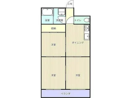 サンライフ今渡(3DK/4階)の間取り写真