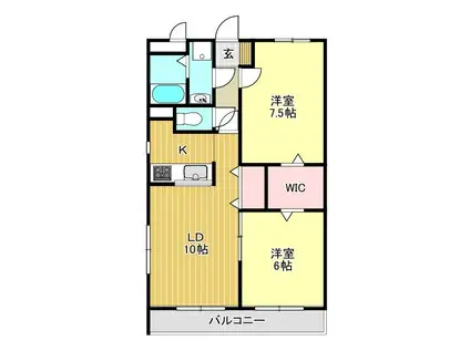 リヴ・ファーストサウス(2LDK/2階)の間取り写真