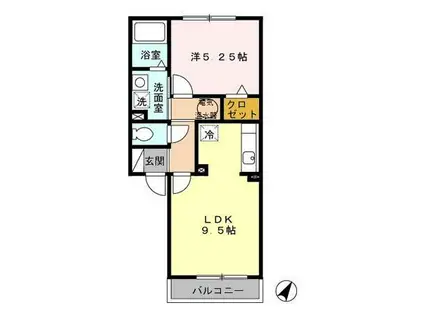 グランドールGI(1LDK/2階)の間取り写真