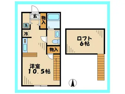 コモド稲田堤(1DK/1階)の間取り写真