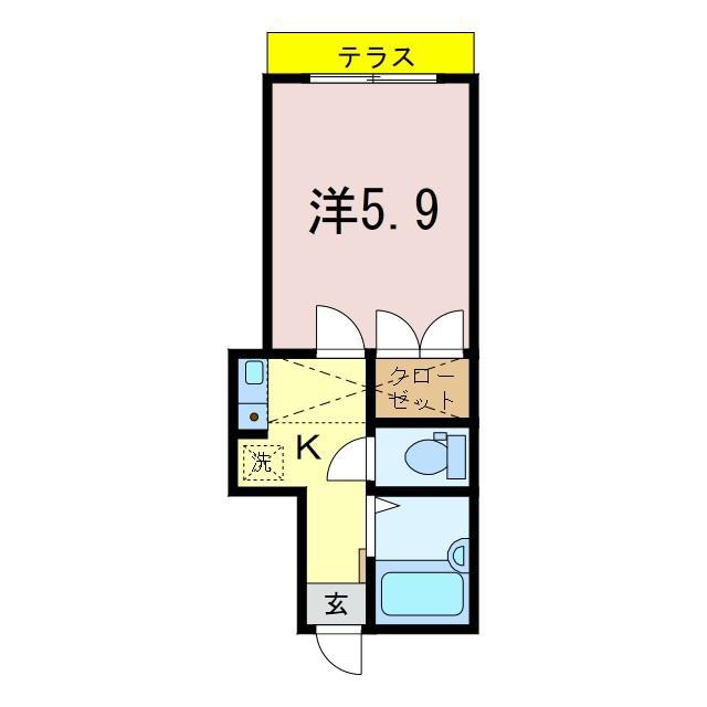 フェアモント(1K/1階)の間取り写真