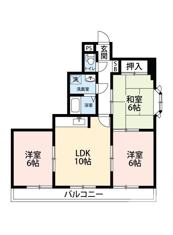 メゾンシグナス(3LDK/2階)の間取り写真