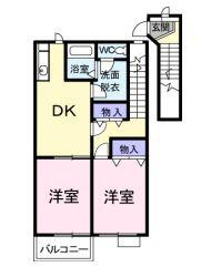 メゾン恵比寿(2DK/2階)の間取り写真