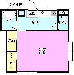 ミニヨンハイツ(1K/2階)の間取り写真