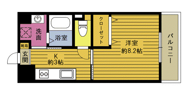 スカイヴィレッジ迫弐番館(1K/5階)の間取り写真