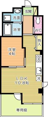 ESPOIR(1LDK/1階)の間取り写真