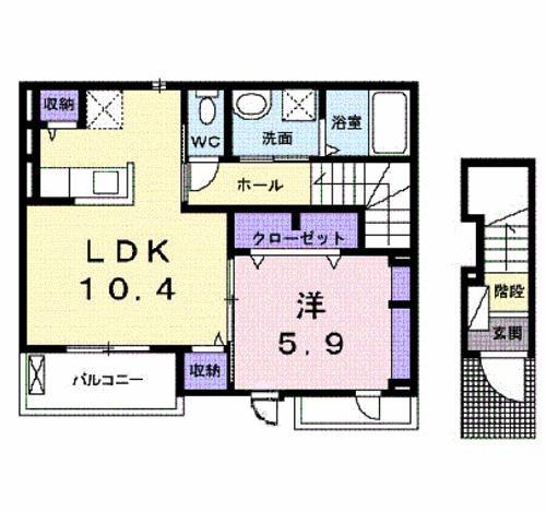 サニーパレスV(1LDK/2階)の間取り写真