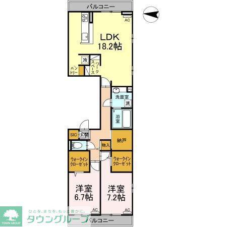 MAISOND ERABLE(2LDK/3階)の間取り写真