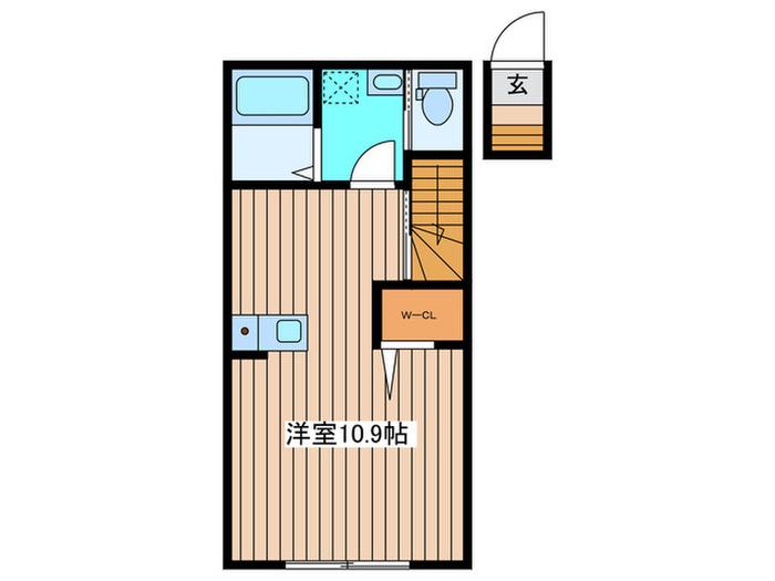 ドムス台原(ワンルーム/2階)の間取り写真