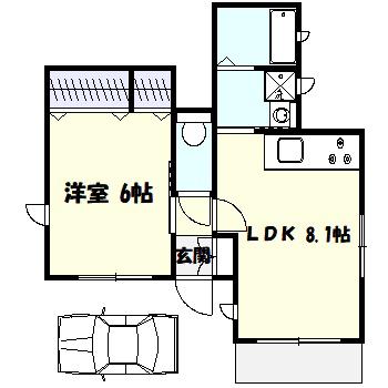 K-ONE(1LDK/1階)の間取り写真