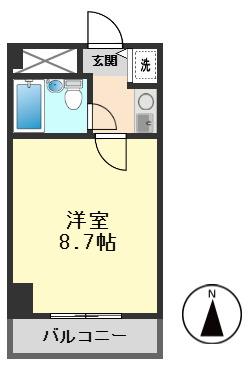 グローリア初穂小岩(1K/1階)の間取り写真