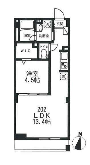 パークヒルズ目黒(1LDK/2階)の間取り写真