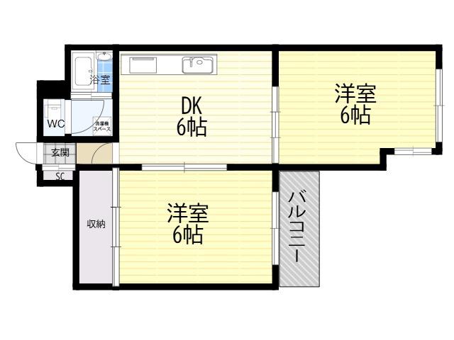 プライマリーライフ関目(2DK/3階)の間取り写真