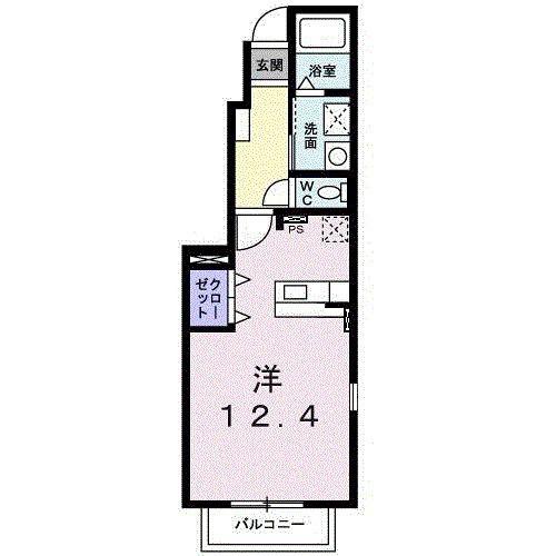パルティーレI(ワンルーム/1階)の間取り写真