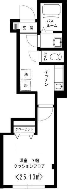リュクス(1K/1階)の間取り写真