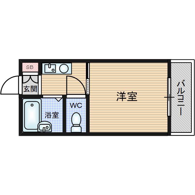 エクステンド穂波(1K/3階)の間取り写真