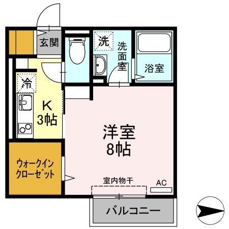 ルミナスヴィラ(1K/2階)の間取り写真