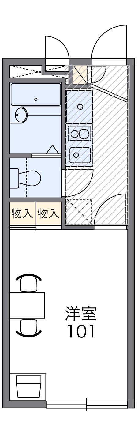 セントラルトワード(1K/1階)の間取り写真
