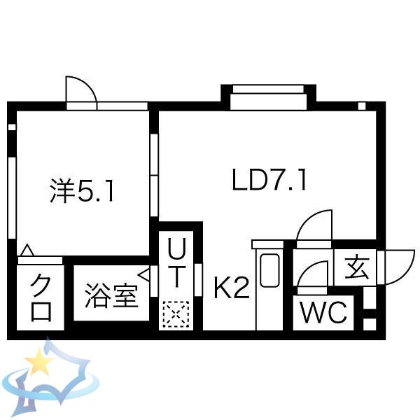 M-521(1LDK/2階)の間取り写真