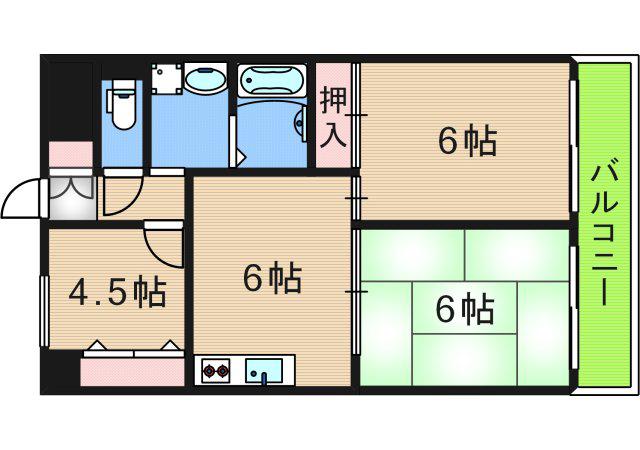 南海住之江ユーリプラザ(3DK/11階)の間取り写真