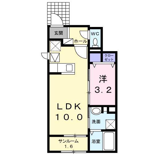 スターブルT(1LDK/2階)の間取り写真